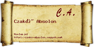 Czakó Absolon névjegykártya